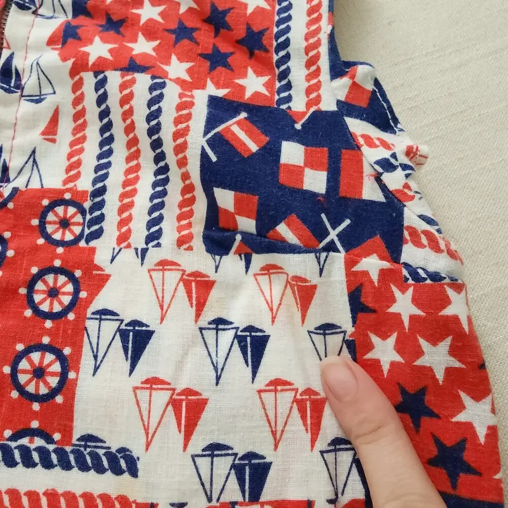 Vintage Patriotic Sailor Jon Jon kids 6/7